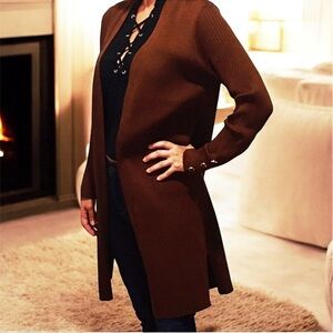 NEW Knit Open Front Long Cardigan